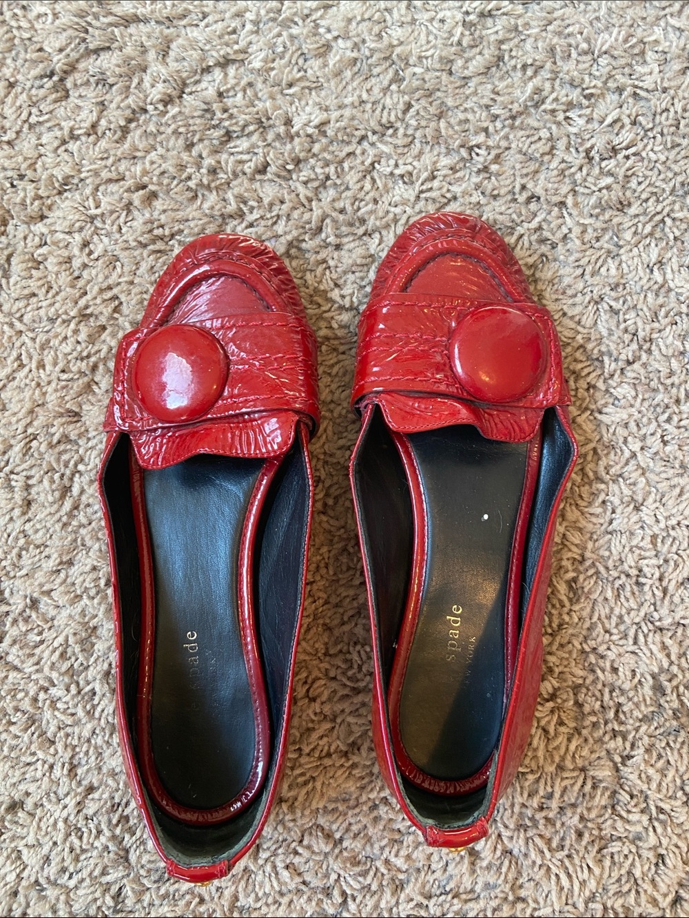 Red Leather Flats